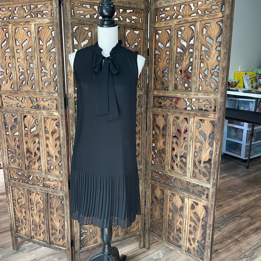 Elegant Black Pleated Dress